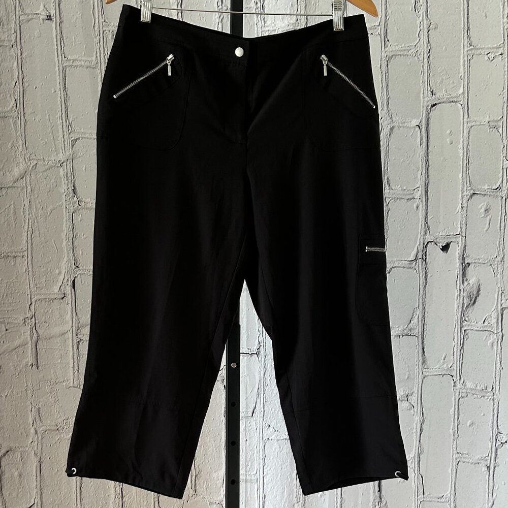 Chicos, Zenergy  - Black Cargo Zip Pocket Ankle Pants